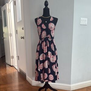 Ann Taylor Blue Halter Sleeveless Midi Dress